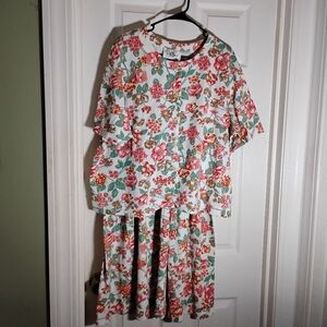 Vtg. Floral Knit Skirt Set YS Studio YOUNGSTUFF